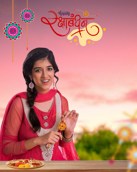 2022 Raksha bandhan girl editing background