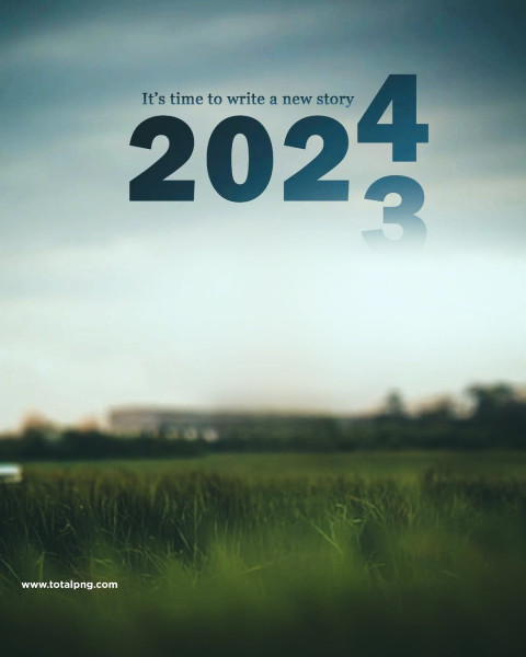 2024 Happy New Year Realistic Background Image