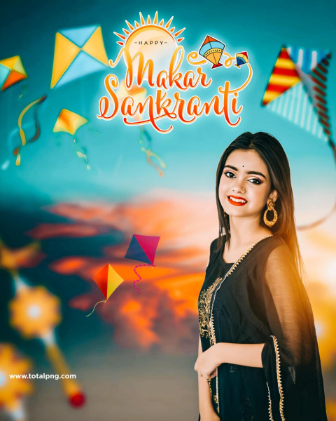 2024 Makar Sankranti Photo Editing Background Hd Girl