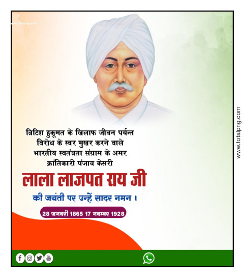 28 January Lala Lajpat Rai Birth Anniversary Poster Hd download