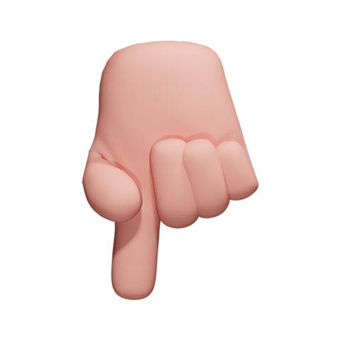 3d hand downpng transparent image