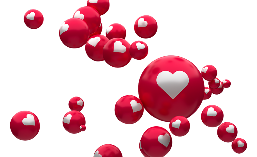 3d render with heart transparent PNG