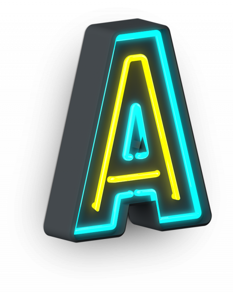 A Neon Alphabet Letter transparent background png clipart
