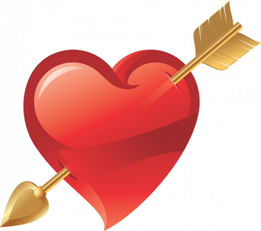 Arrow in heart transparent png, Heart 3d png img