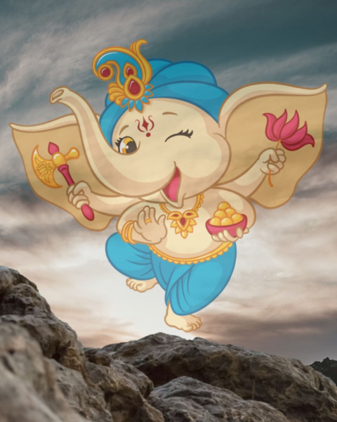 Bal ganesha editing background