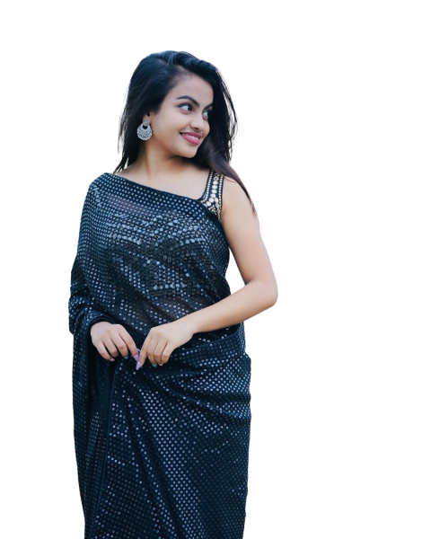 Buty Khan Indian Girl PNG Saree