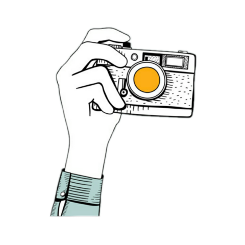 Camra in hand logo png