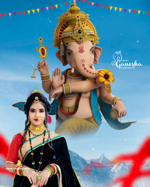 CB Ganesh Chaturthi Editing Background 2023 Girl