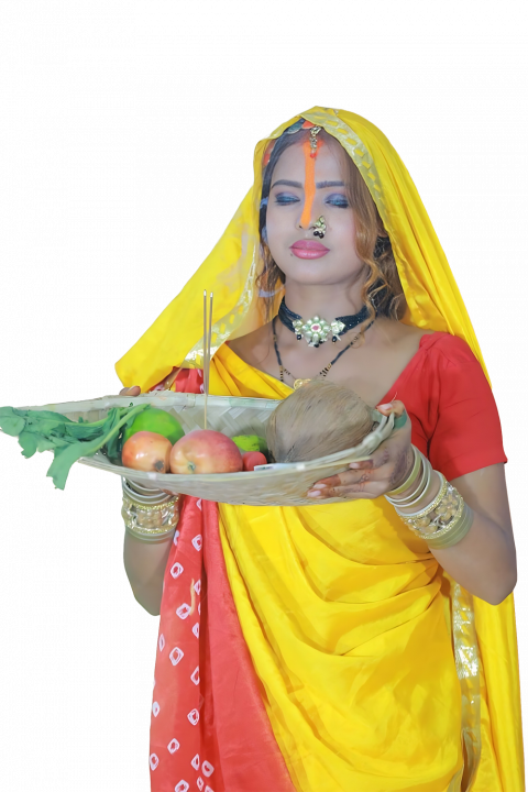 Chhath puja girl png for editing