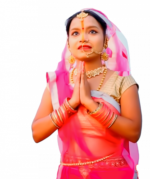 Chhath puja model girl transparent png