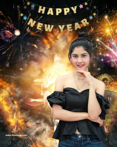 Cute girl new year editing background photoshop