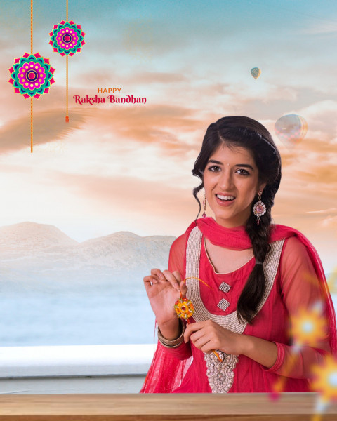 Cute girl Raksha bandhan editing background