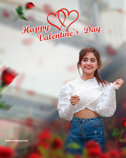 Cute Girl Valentine Day Cb Background