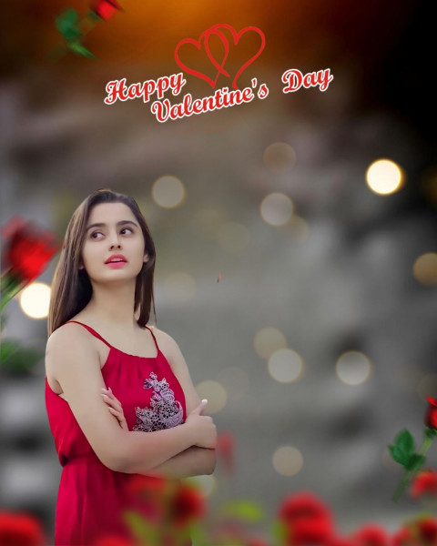 Cute Girl Valentine Day Cb Background Download