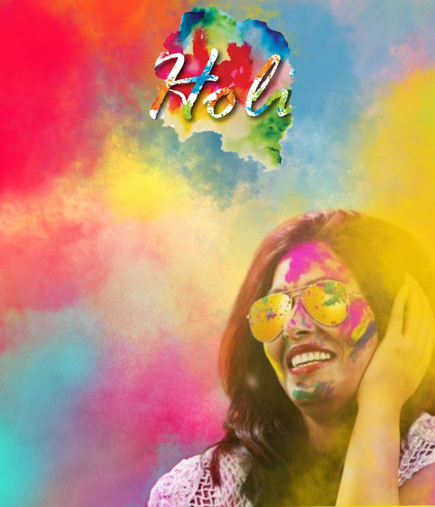 Cute girls holi editing background free