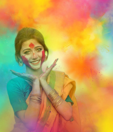 Cute girls holi editing background free