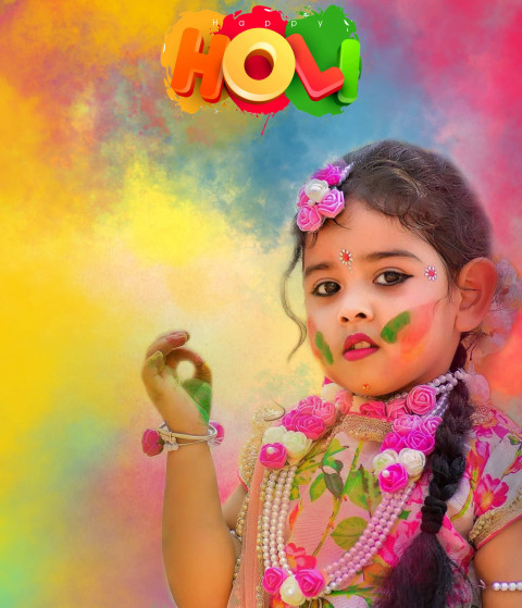 Cute girls holi editing background free