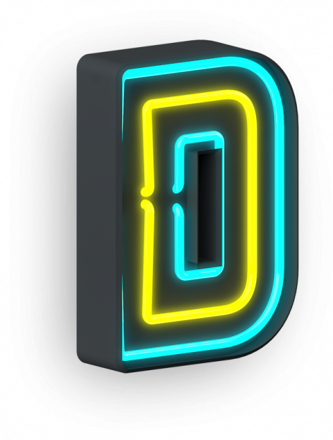 D Neon Alphabet Letter transparent background png clipart
