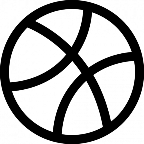 dribbble black & white logo png