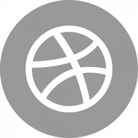 dribbble Grey logo png hd