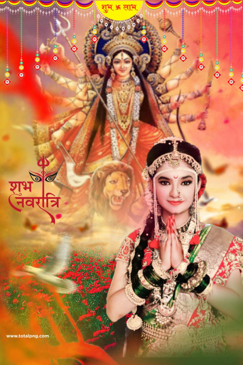 Dussehra Navratri Best Cb Hd background With Girl Png Download