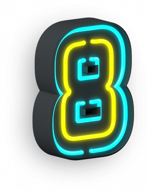 Eight Neon transparent background png clipart