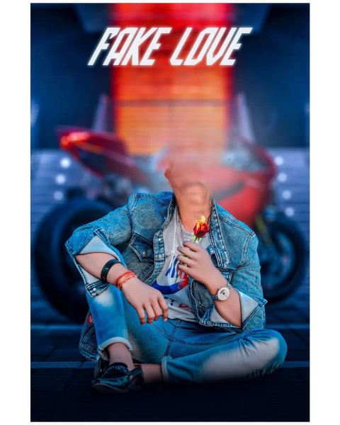 Fake love face cut cb background