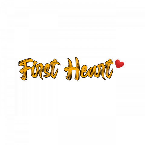 First heart Text PNG Transparent Images Free Download