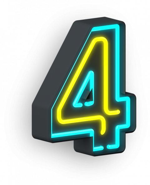 Four Neon transparent background png clipart