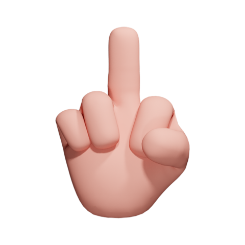 Fuckyou 3d hand transparent background