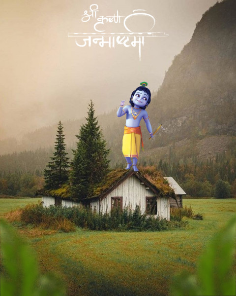 full hd Krishna janmashtami editing background