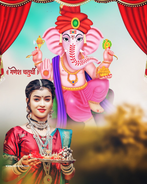 Ganesh Chaturthi Bappa Cb Background Girl 2023