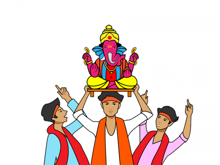 Ganesh chaturthi cartoon png image