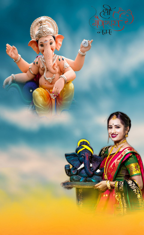 Ganesh Chaturthi Cb editing Background With Girl Hd Download
