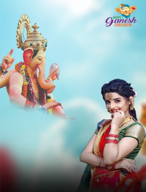 Girl Cb Background Of Ganesh Chaturthi Bappa Morya Picsart Download
