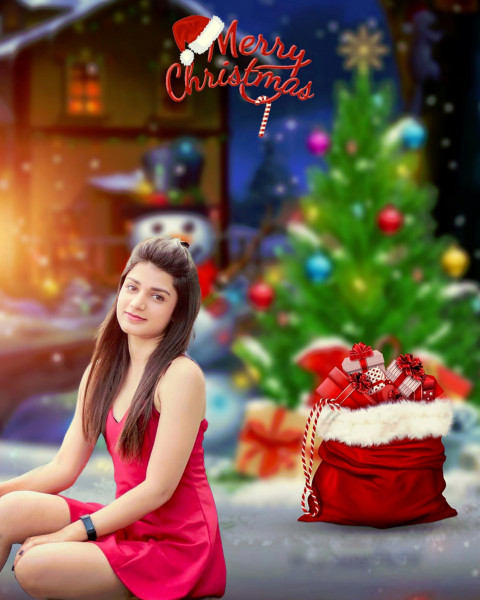 Girl christmas editing background hd