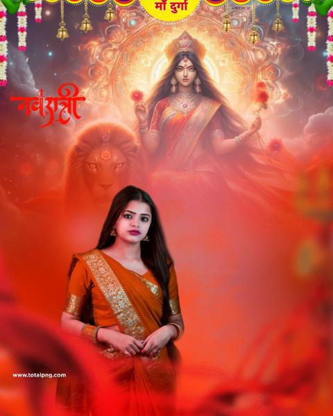 Girl Happy Navratri Editing Background HD Durga Puja