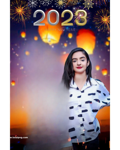 Girl new year editing background