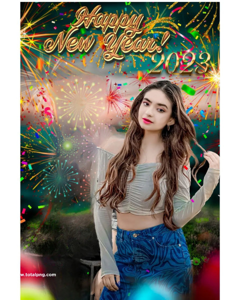 Girl new year editing background