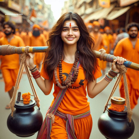 Girl savan Bol Bam photo editing  कावर यात्रा ai photo editing photo editing