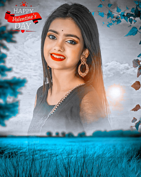 Girl valentine day editing background