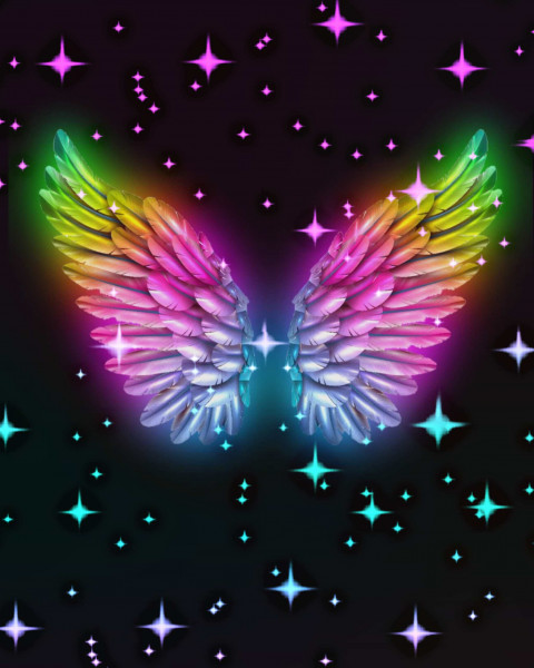 Glowing wing editing background