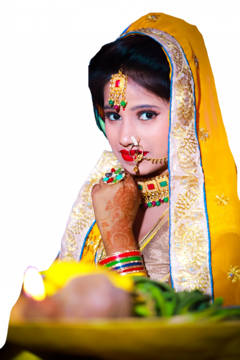 Happy chhath puja girl model png hd
