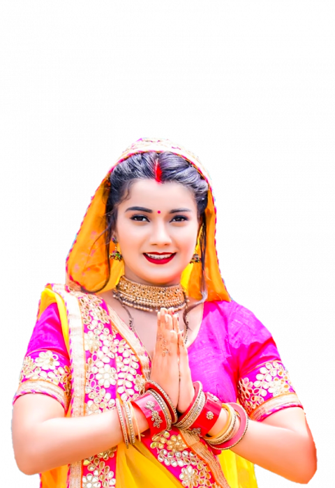 Happy chhath puja girl png for poster