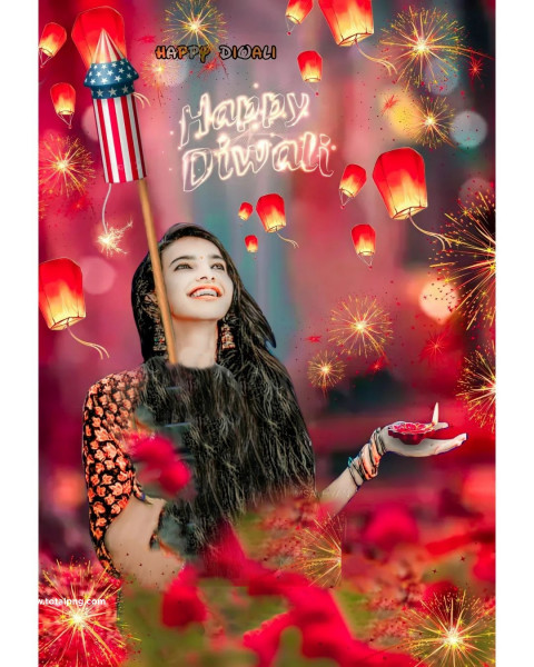 Happy diwali Cb Background With Girl Snapseed 2023