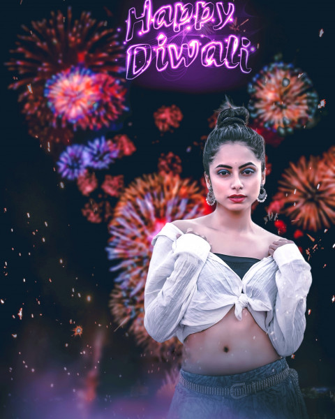 Happy diwali girl editing background