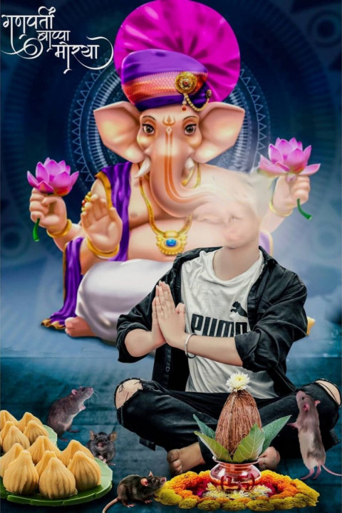 Happy Ganesh Chaturthi Cb Background For Picsart With Head Cut Download