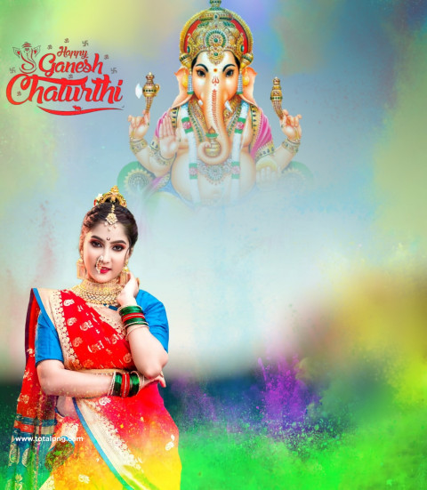 Happy Ganesh Chaturthi Picsart CB Editing Background 2023