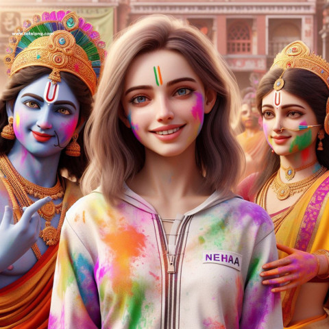 Happy Holi 3D Ai Image Generat, Holi 3D Ai Image