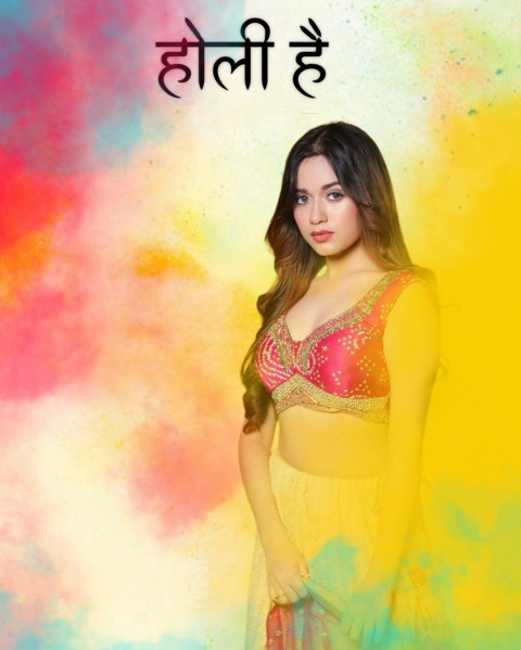 Happy Holi Background Cute Girl free